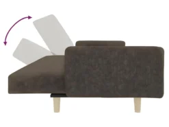 Canapé-lit à 2 Places Avec Deux Oreillers Taupe Tissu 17 Canapé-lit à 2 Places Avec Deux Oreillers Taupe Tissu -Canapé Soldes Boutique canape 22002201