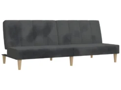 Canapé-lit à 2 Places Avec Tabouret Gris Foncé Tissu 13 Canapé-lit à 2 Places Avec Tabouret Gris Foncé Tissu -Canapé Soldes Boutique canape 22002651