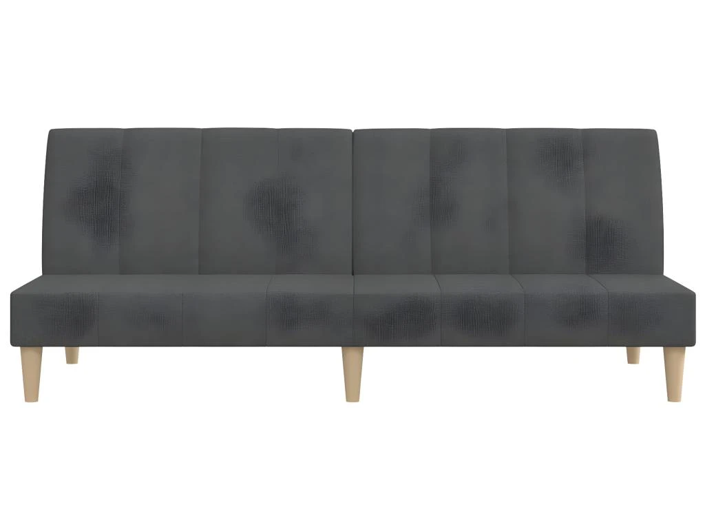 Canapé-lit à 2 Places Avec Tabouret Gris Foncé Tissu 5 Canapé-lit à 2 Places Avec Tabouret Gris Foncé Tissu – Image 5