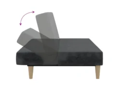 Canapé-lit à 2 Places Avec Tabouret Gris Foncé Tissu 15 Canapé-lit à 2 Places Avec Tabouret Gris Foncé Tissu -Canapé Soldes Boutique canape 22002655