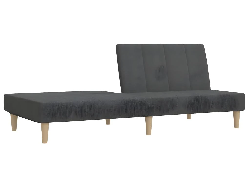 Canapé-lit à 2 Places Avec Tabouret Gris Foncé Tissu 7 Canapé-lit à 2 Places Avec Tabouret Gris Foncé Tissu – Image 7