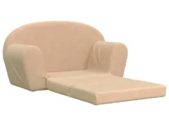 Canapé-lit Pour Enfants à 2 Places Crème Peluche Douce -Canapé Soldes Boutique canape 22002711