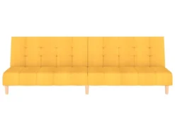 Canapé-lit à 2 Places Jaune Tissu -Canapé Soldes Boutique canape 22002909