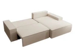 Canapé D'angle Droit Convertible En Tissu Texturé Beige AMELIA -Canapé Soldes Boutique canape 22027305
