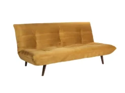 Tommy - Canapé Convertible 3 Places En Velours - Couleur - Jaune Moutarde -Canapé Soldes Boutique canape 22035595