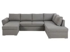 Stan Canapé-lit, Chaise Longue Côté Gauche, Gris Clair. -Canapé Soldes Boutique canape 22043277
