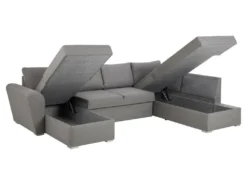 Stan Canapé-lit, Chaise Longue Côté Gauche, Gris Clair. -Canapé Soldes Boutique canape 22043281