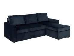 Sacramento Canapé-lit, Chaise Longue Réversible, Espace De Rangement Dissimulé Et Lit Escamotable, Bleu Foncé.