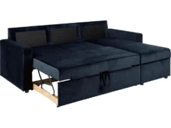 Sacramento Canapé-lit, Chaise Longue Réversible, Espace De Rangement Dissimulé Et Lit Escamotable, Bleu Foncé. -Canapé Soldes Boutique canape 22043413