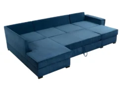 Canapé Panoramique Convertible BERY En Velours Côtelé Beige -Canapé Soldes Boutique canape 22054691