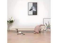 Canapé-lit Avec Deux Oreillers Crème Polyester -Canapé Soldes Boutique canape 22059773