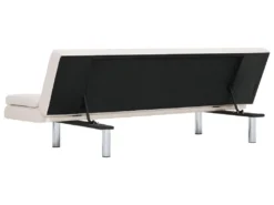 Canapé-lit Avec Deux Oreillers Crème Polyester -Canapé Soldes Boutique canape 22059777