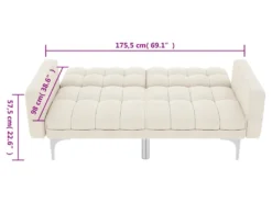 Canapé-lit Crème Tissu -Canapé Soldes Boutique canape 22059805