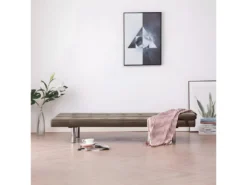 Canapé-lit Avec Deux Oreillers Marron Similicuir -Canapé Soldes Boutique canape 22059851