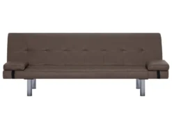 Canapé-lit Avec Deux Oreillers Marron Similicuir -Canapé Soldes Boutique canape 22059855