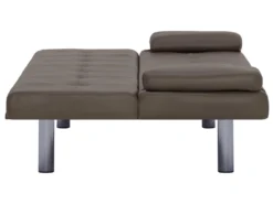 Canapé-lit Avec Deux Oreillers Marron Similicuir -Canapé Soldes Boutique canape 22059861