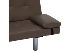 Canapé-lit Avec Deux Oreillers Marron Similicuir -Canapé Soldes Boutique canape 22059863