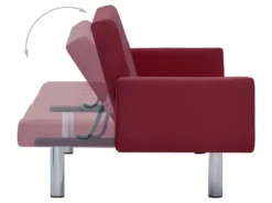 Canapé-lit Avec Accoudoir Rouge Bordeaux Polyester -Canapé Soldes Boutique canape 22059993