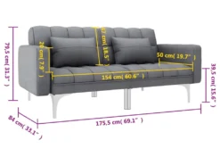 Canapé-lit Gris Clair Tissu -Canapé Soldes Boutique canape 22060037