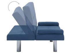 Canapé-lit Avec Deux Oreillers Bleu Polyester -Canapé Soldes Boutique canape 22060059