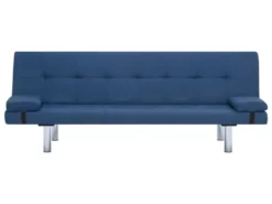 Canapé-lit Avec Deux Oreillers Bleu Polyester -Canapé Soldes Boutique canape 22060061