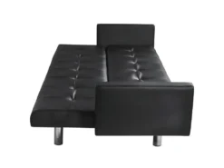 Canapé-lit Avec Accoudoir Cuir Synthétique Noir -Canapé Soldes Boutique canape 22060145