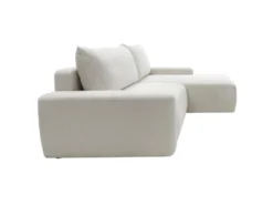 Canapé D'angle Droit Convertible En Tissu Texturé Crème DAVISO -Canapé Soldes Boutique canape 22099535