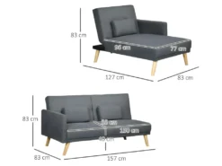 Canapé D'angle Convertible COROGNE Gris -Canapé Soldes Boutique canape 22099625