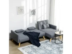 Canapé D'angle Convertible COROGNE Gris -Canapé Soldes Boutique canape 22099627