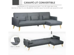 Canapé D'angle Convertible COROGNE Gris -Canapé Soldes Boutique canape 22099629