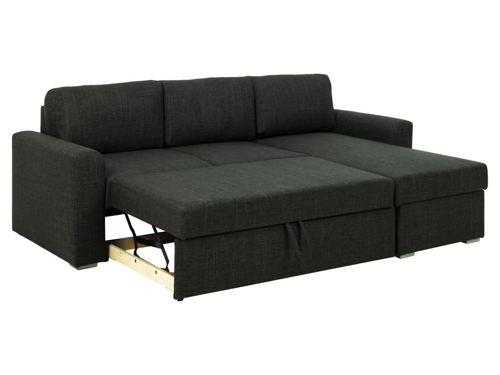 Flemingsburg Canapé-lit Avec Chaise Longue, Gris Foncé. 8 Flemingsburg Canapé-lit Avec Chaise Longue, Gris Foncé. – Image 8