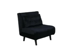 Vicky Canapé-lit ,fauteuil Velours Noir. -Canapé Soldes Boutique canape 22105103