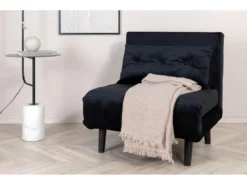 Vicky Canapé-lit ,fauteuil Velours Noir. -Canapé Soldes Boutique canape 22105109
