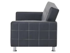Canapé Droit Clic Clac Convertible 3 Places IVANA - PU Noir - Style Contemporain - L 208 X P 86 X H 80 Cm -Canapé Soldes Boutique canape 22137831