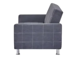 Canapé Droit Convertible 3 Places IVANA - Tissu Gris Foncé - Style Contemporain - L 208 X P 86 X H 80 Cm -Canapé Soldes Boutique canape 22137841
