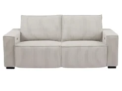 Canapé 3 Places Relax électrique En Velours Cotelé Gris Clair AMELIO -Canapé Soldes Boutique canape 22150911