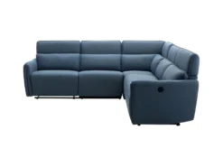 Canapé D'angle 5/6 Places LANDON -Tissu Bleu -2 Places Relax électrique Et Manuel - L 269 X P 50 X H 99 Cm -Canapé Soldes Boutique canape 22162001