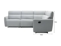 Canapé D'angle Dont 2 Places Relax Manuel - Tissu Gris Clair - L 269 X P 269 X H 99 Cm - LANDON -Canapé Soldes Boutique canape 22162023