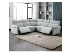 Canapé D'angle Dont 2 Places Relax Manuel - Tissu Gris Clair - L 269 X P 269 X H 99 Cm - LANDON -Canapé Soldes Boutique canape 22162025