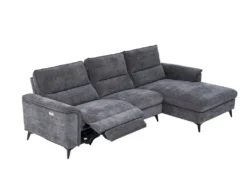 Canapé D'angle Droit Relax électrique En Tissu Anthracite TELTI -Canapé Soldes Boutique canape 22216899