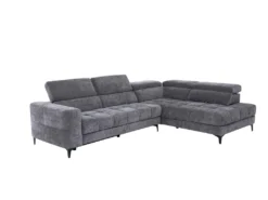 Canapé D'angle Droit Relax électrique Avec Assise Coulissante En Tissu Anthracite MONISO -Canapé Soldes Boutique canape 22216947