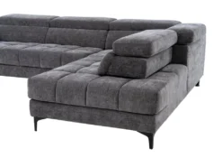 Canapé D'angle Droit Relax électrique Avec Assise Coulissante En Tissu Anthracite MONISO -Canapé Soldes Boutique canape 22216949