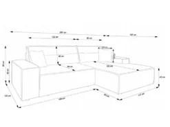 Canapé D'angle NEW - 267 Cm - En L Avec Coffre De Rangement Canapé Droit En Velours Côtelé Beige - FARESE NEW -Canapé Soldes Boutique canape 22250925