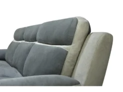 Canapé D'angle Gauche Relax En Microfibre Anthracite Et Bandes Gris Clair TALCA -Canapé Soldes Boutique canape 22253741