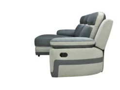 Canapé D'angle Gauche Relax En Microfibre Anthracite Et Bandes Gris Clair TALCA -Canapé Soldes Boutique canape 22253743