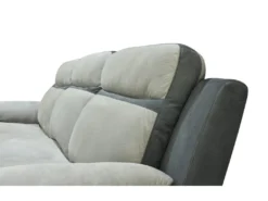 Canapé D'angle Gauche Relax En Microfibre Gris Clair Et Bandes Anthracites TALCA 14 Canapé D'angle Gauche Relax En Microfibre Gris Clair Et Bandes Anthracites TALCA -Canapé Soldes Boutique canape 22253781