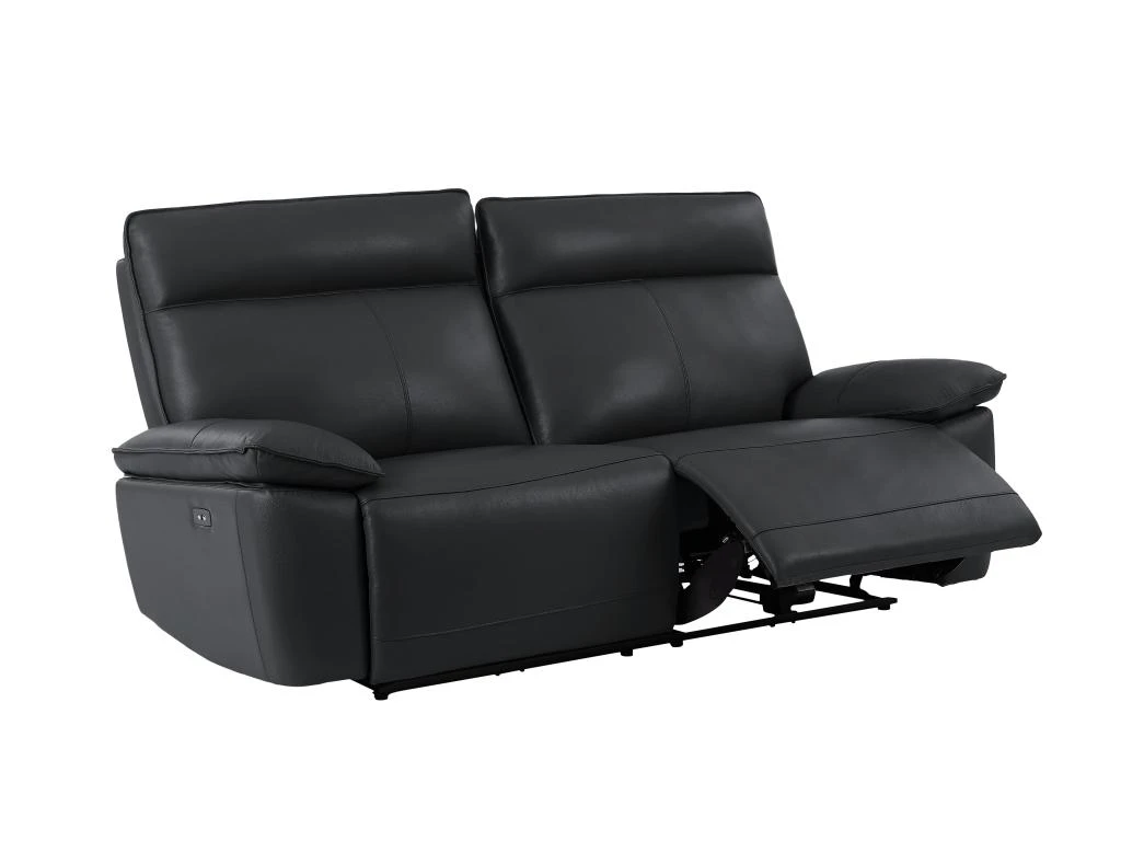 Canapé 3 Places Relax électrique En Cuir De Vachette Noir NOVENA 4 Canapé 3 Places Relax électrique En Cuir De Vachette Noir NOVENA – Image 4