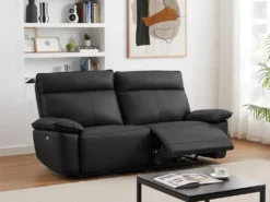 Canapé 3 Places Relax électrique En Cuir De Vachette Noir NOVENA 24 Canapé 3 Places Relax électrique En Cuir De Vachette Noir NOVENA -Canapé Soldes Boutique canape 22253871