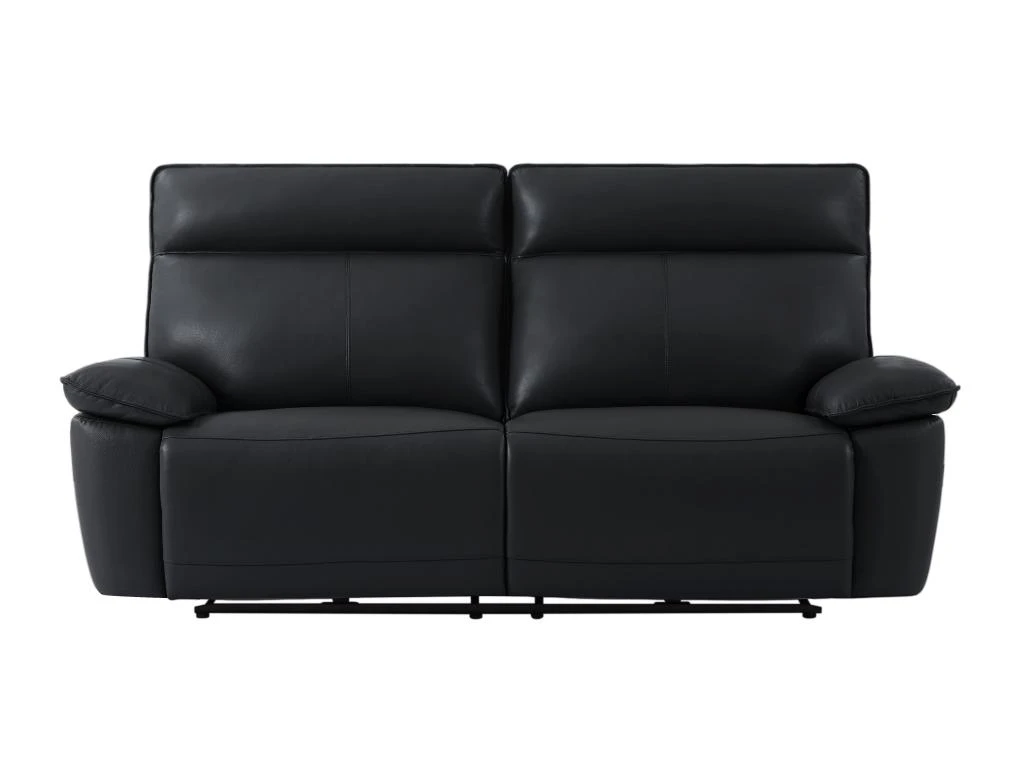 Canapé 3 Places Relax électrique En Cuir De Vachette Noir NOVENA 3 Canapé 3 Places Relax électrique En Cuir De Vachette Noir NOVENA – Image 3