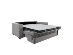 Canapé Convertible Matelas Velours Gris Clair 140cm -Canapé Soldes Boutique canape 22348529